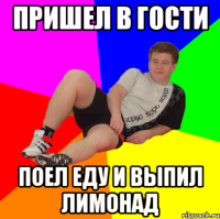 пришел в гости поел еду и выпил лимонад