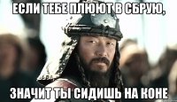 Если тебе плюют в сбрую, Значит ты сидишь на коне