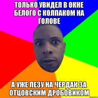 Только увидел в окне белого с колпаком на голове а уже лезу на чердак за отцовским дробовиком