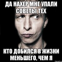 да нахер мне упали советы тех кто добился в жизни меньшего, чем я