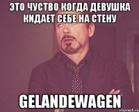 Это чуство когда девушка кидает себе на стену Gelandewagen