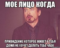 Мое лицо когда привидение которое живет у тебя дома не хочет делать тебе чаек