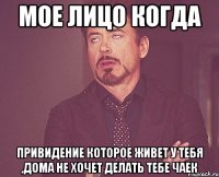 Мое лицо когда привидение которое живет у тебя ,дома не хочет делать тебе чаек