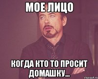 Мое лицо Когда кто то просит домашку...