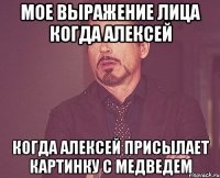 Мое выражение лица когда Алексей когда Алексей присылает картинку с медведем