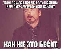Твои лошади воняют А ты ездишь верхом? фууууу они же какают Как же это бесит