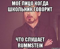 Моё лицо когда школьник говорит Что слушает Rummstein