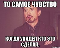 То самое чувство когда увидел кто это сделал.