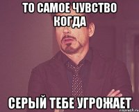 То самое чувство когда Серый тебе угрожает