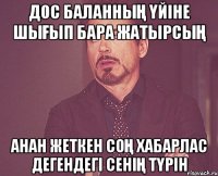 ДОС БАЛАННЫҢ ҮЙІНЕ ШЫҒЫП БАРА ЖАТЫРСЫҢ АНАН ЖЕТКЕН СОҢ ХАБАРЛАС ДЕГЕНДЕГІ СЕНІҢ ТҮРІН