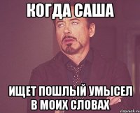 Когда Саша Ищет пошлый умысел в моих словах