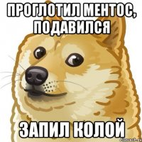 проглотил ментос, подавился запил колой