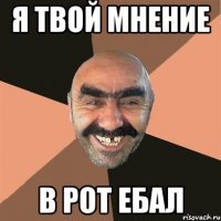 я твой мнение в рот ебал