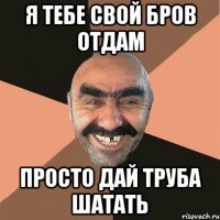 я тебе свой бров отдам просто дай труба шатать