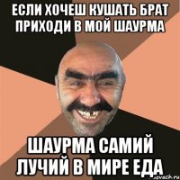 Если хочеш кушать Брат приходи в мой Шаурма Шаурма самий лучий в мире еда