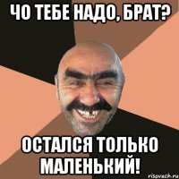 Чо тебе надо, брат? Остался только маленький!