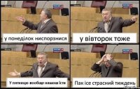 у понеділок ниспорзнися у вівторок тоже У пятницю вообще нимош їсти Пак ісе страсний тиждень