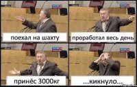 поехал на шахту проработал весь день принёс 3000кг ...кикнуло...