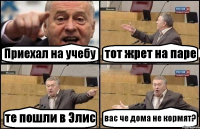 Приехал на учебу тот жрет на паре те пошли в Элис вас че дома не кормят?