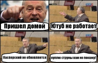 Пришел домой Ютуб не работает Касперский не обновляется куплю струны вам не покажу!