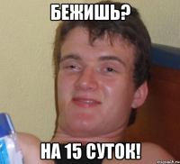 бЕЖИШЬ? НА 15 СУТОК!