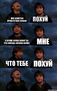 мне кажется приветствие слабое похуй а кроме слова похуй ты что-нибудь знаешь шама мне что тебе похуй