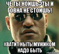 Че ты ноишь?Ты и Говна не стоишь! Хватит ныть!Мужиком надо быть