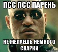 псс псс парень не желаешь немного сварки