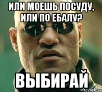 Или моешь посуду, или по ебалу? ВЫБИРАЙ