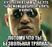 А что, если я скажу тебе, что ты не можешь бросить пить и купить, потому что ты - безвольная тряпка?