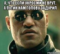 А, что если укроСМИ не врут, а Путин нам голову задурил 