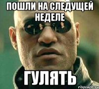 Пошли на следущей неделе гулять