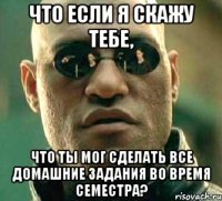 что если я скажу тебе, что ты мог сделать все домашние задания во время семестра?