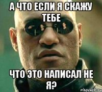 А что если я скажу тебе Что это написал не я?