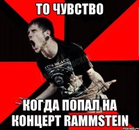 То чувство Когда попал на концерт Rammstein