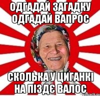 одгадай загадку одгадай вапрос сколька у циганкі на піздє валос