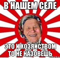 в нашем селе это и хозяйством то не назовешь