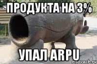 продукта на 3% упал ARPU