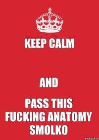 keep calm  and pass this fucking anatomy Smolko