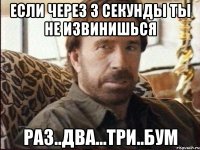 Если через 3 секунды ты не извинишься Раз..два...три..бум