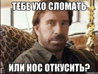 Тебе ухо сломать Или нос откусить?