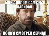 мой диплом сам себя написал пока я смотрел сериал