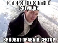 в любой непонятной ситуации виноват правый сектор