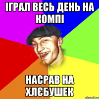 Іграл весь день на компі насрав на хлєбушек