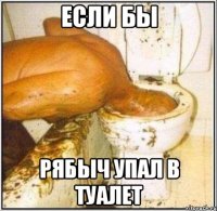 Если бы Рябыч упал в туалет