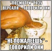 "Посмотри "Розу Версаля", - говорили они "Не пожалеешь" - говорили они