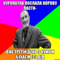 куропатка послала корову пасти- вже третій день з кумом бухаєм (с) ДІД