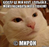 Ахуел? Це мій ноут, і тільки я можу називать його гівном! © Мирон