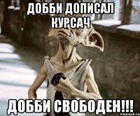 Добби дописал курсач Добби Свободен!!!