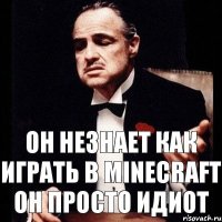 Он незнает Как играть в minecraft он просто идиот